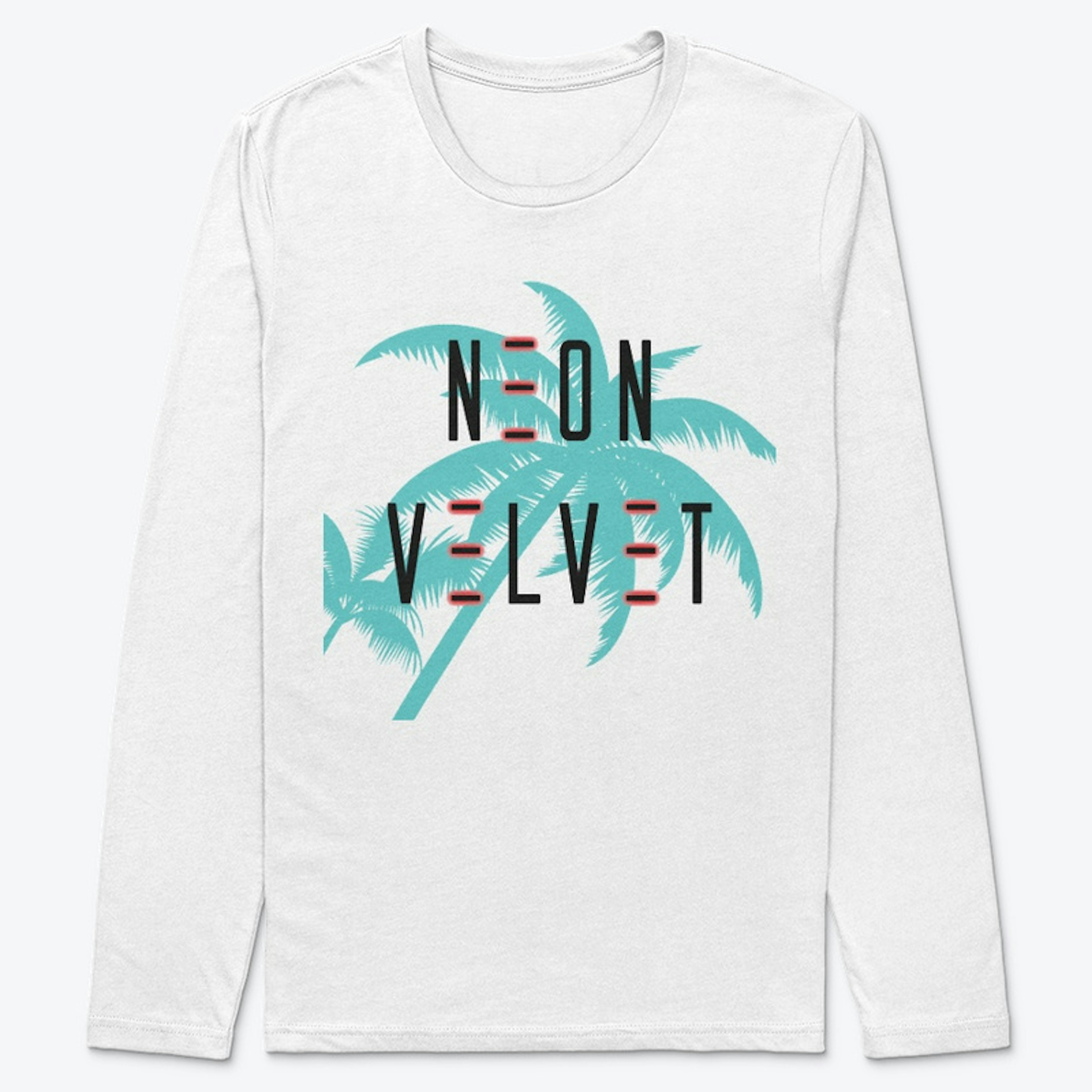 Neon Velvet Palm Tree Long Sleeve Tee