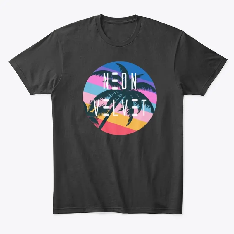 Neon Velvet Palm Tree Tee